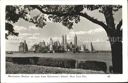 New York City Manhattan Skyline as seen from Governor's Island / New York /