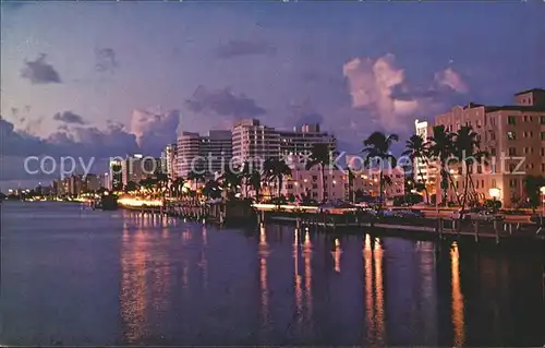 Miami Florida Early early evening view of Indian Creek Hotels Kat. Miami