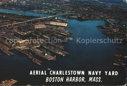 Boston Massachusetts Charlestown Navy Yard Boston Harbor aerial view Kat. Boston