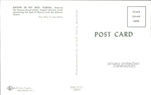 Key West Aerial view Duval Street Gulf of Mexico Atlantic Ocean Kat. Key West