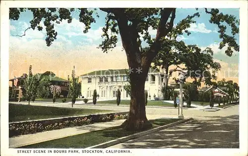 Stockton California Street Scene in Bours Park Kat. Stockton