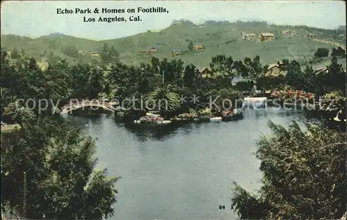 Los Angeles California Echo Park and Homes on Fotthills Kat. Los Angeles