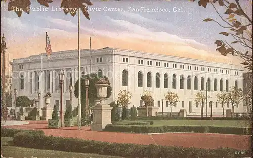 San Francisco California Public Library Civic Center Kat. San Francisco