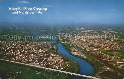 Norristown Pennsylvania Schuylkill River Crossing Pennsylvania Turnpike aerial view Kat. Norristown