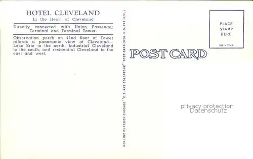 Cleveland Ohio Hotel Cleveland Kat. Cleveland