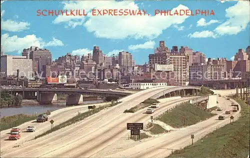 Philadelphia Pennsylvania Schuylkill Expressway Freeway Bridge Downtown Kat. Philadelphia