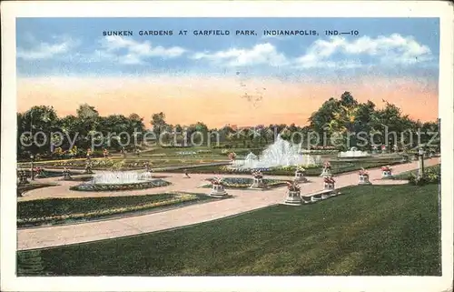 Indianapolis Sunken Gardens at Garfield Park Fountain Kat. Indianapolis