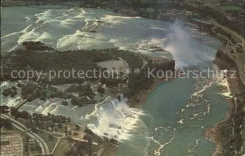 Niagara Falls New York and Canadian Horseshoe Falls aerial view Kat. Niagara Falls