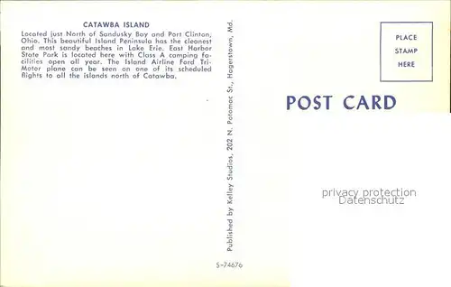 Catawba Ohio Island Lake Erie Sandusky Bay Motor plane Kat. Catawba