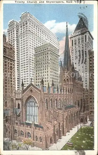 New York City Trinity Church and Skyscrapers / New York /