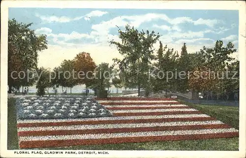 Detroit Michigan Floral Flag Gladwin Park Kat. Detroit