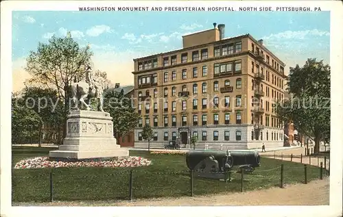 Pittsburgh Washington Monument Cannon Presbyterian Hospital Kat. Pittsburgh