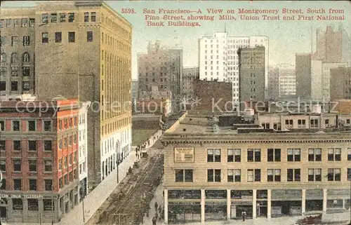 San Francisco California Montgomery Street Mills Union Trust First National Bank Buildings Kat. San Francisco