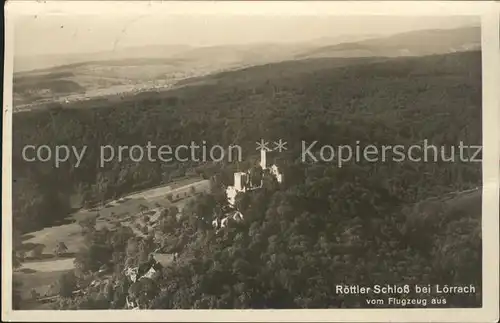 Loerrach Fliegeraufnahme Roettler Schloss Kat. Loerrach