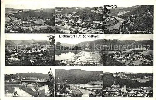 Waldbreitbach Wied Partie am Wehr Hausen Srandbad Josefs  Marienhaus Hahnenstein Kat. Waldbreitbach