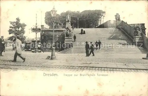 Dresden Treppe zur Bruehl`schen Terrasse Kat. Dresden Elbe