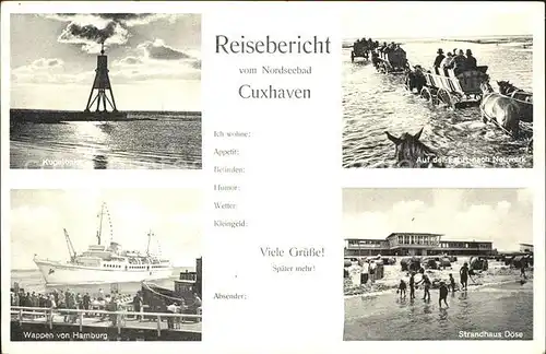 Cuxhaven Nordseebad Strandhaus Doese Wappen von Hamburg Kugelbake  Kat. Cuxhaven