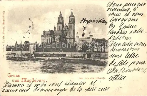 Magdeburg Dom von der Elbseite Kat. Magdeburg