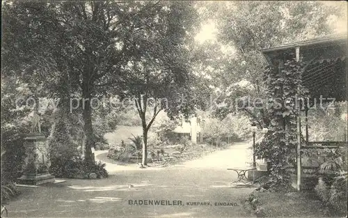 Badenweiler Eingang Kurpark Kat. Badenweiler