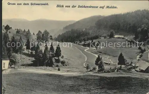 Schoenau Schwarzwald Blick Belchenstrasse auf Mulden Kat. Schoenau im Schwarzwald