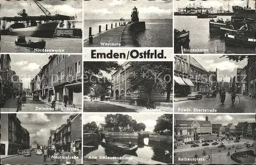 Emden Ostfriesland Nordseewerke Westmole Binnenhafen Rathausplatz / Emden /Emden Stadtkreis