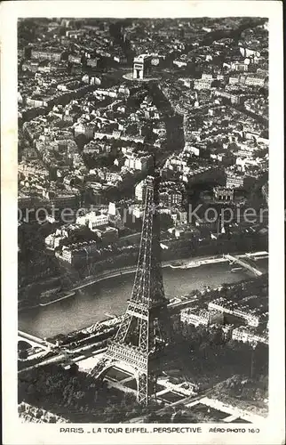 Eiffelturm La Tour Eiffel Fliegeraufnahme  Kat. Paris