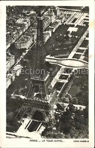 Eiffelturm La Tour Eiffel Fliegeraufnahme  Kat. Paris