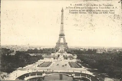 Eiffelturm La Tour Eiffel Jardin du Trocadero Pont d Iena  Kat. Paris