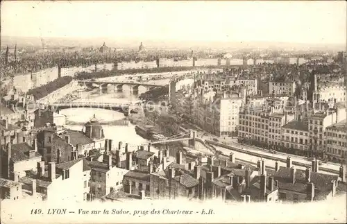 Lyon France Vue sur la Saone Pont prise des Chartreux Kat. Lyon