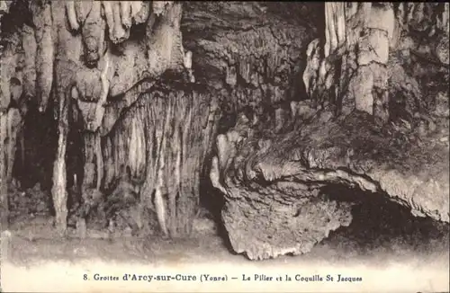 Arcy-sur-Cure Yonne Hoehle Grotte Pilier Coquille St. Jacques * / Arcy-sur-Cure /Arrond. d Auxerre