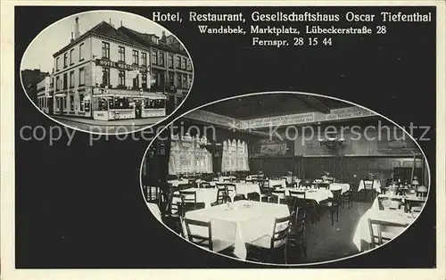 Wandsbek Hotel-Restaurant-Gesellschaftshaus Oscar Tiefenthal / Hamburg /Hamburg Stadtkreis