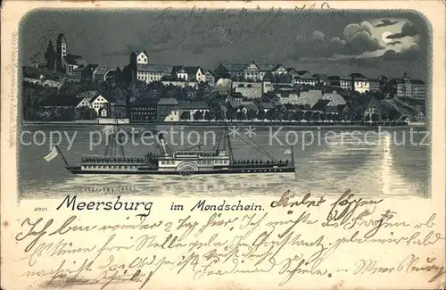 Meersburg Bodensee Mondschein Seitenraddampfer  / Meersburg /Bodenseekreis LKR