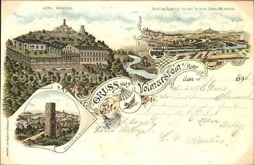 Volmarstein Hotel Wehberg Ruine Litho  / Wetter (Ruhr) /Ennepe-Ruhr-Kreis LKR