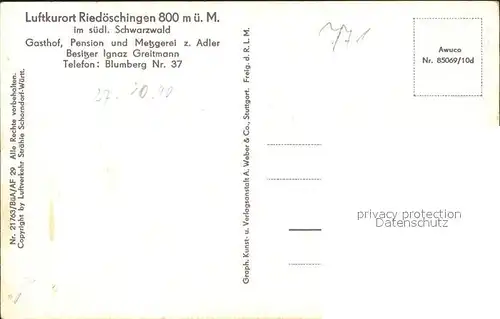 Riedoeschingen Fliegeraufnahme / Blumberg /Schwarzwald-Baar-Kreis LKR