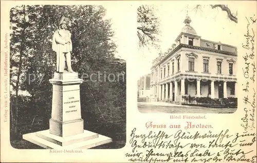 Arolsen Bad Hotel Fuerstenhof Kaiser-Denkmal / Bad Arolsen /Waldeck-Frankenberg LKR