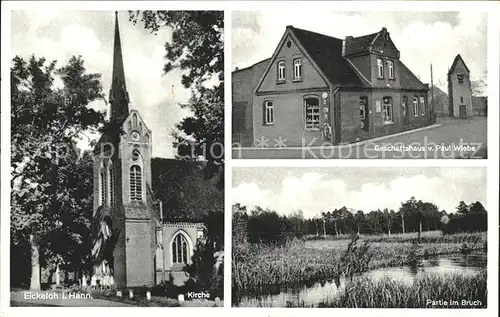 Eickeloh Kirche Geschaeftshaus von Paul Wiebe  / Eickeloh /Soltau-Fallingbostel LKR