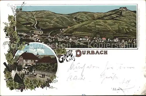 Durbach Gasthaus zum Ritter Litho / Durbach Schwarzwald /Ortenaukreis LKR