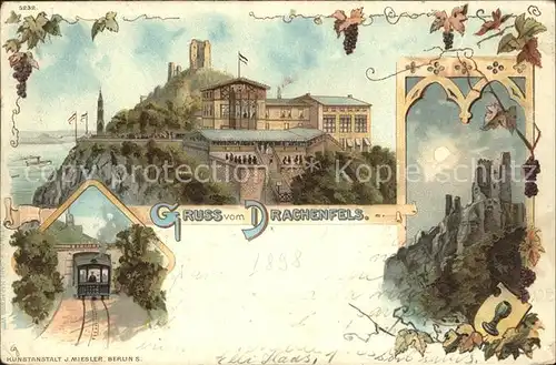 Drachenfels Litho / Koenigswinter /Rhein-Sieg-Kreis LKR