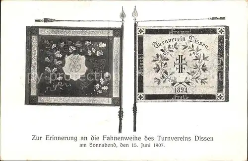 Dissen Teutoburger Wald Fahnenweihe Turnverein Dissen 1907 / Dissen am Teutoburg. Wald /Osnabrueck LKR