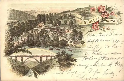 Muengsten Eisenbahnbruecke Litho / Remscheid /Remscheid Stadtkreis