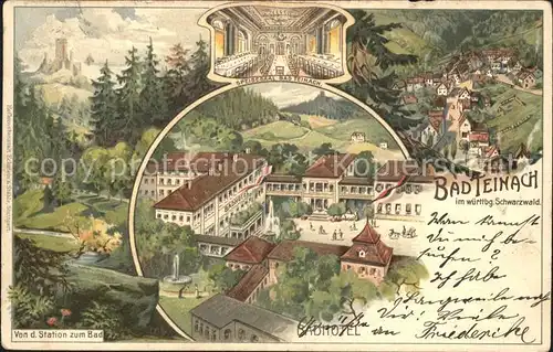 Bad Teinach-Zavelstein Badhotel Speisesaal Litho / Bad Teinach-Zavelstein /Calw LKR