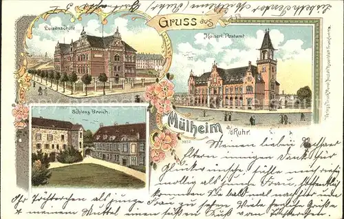 Muelheim Ruhr Postamt Luisenschule Schloss Broich  / Muelheim an der Ruhr /Muelheim Ruhr Stadtkreis