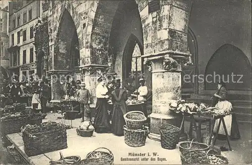 Muenster Westfalen Gemuesemarkt unter den Bogen / Muenster /Muenster Stadtkreis