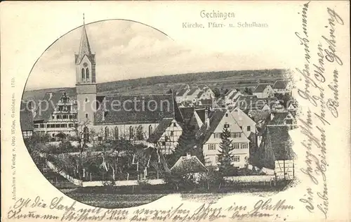 Gechingen Kirche Pfarrhaus Schulhaus / Gechingen /Calw LKR