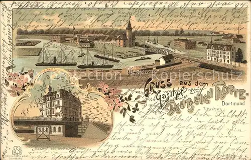 Dortmund Gasthof zur Deutschen Flotte Litho / Dortmund /Dortmund Stadtkreis