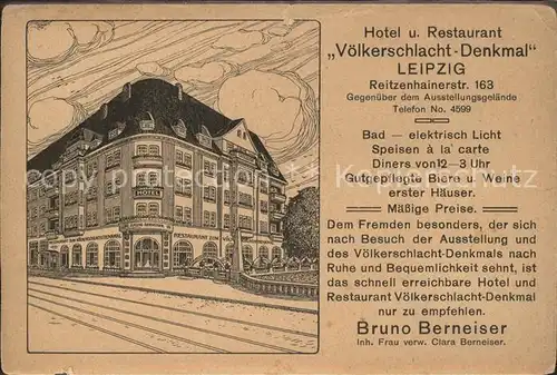 Leipzig Hotel-Restaurant Voelkerschlacht-Denkmal  / Leipzig /Leipzig Stadtkreis