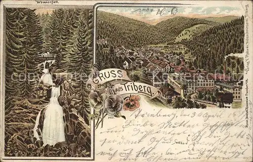 Triberg Schwarzwald Wasserfall Litho / Triberg im Schwarzwald /Schwarzwald-Baar-Kreis LKR