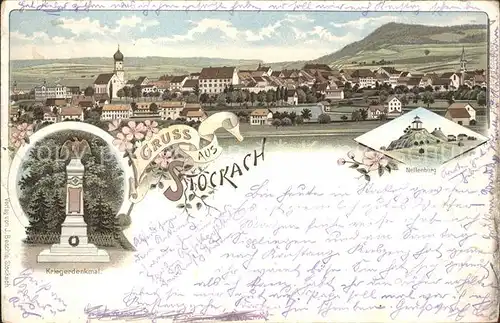 Stockach Baden Kriegerdenkmal Nellenburg Litho Bahnpost / Stockach /Konstanz LKR