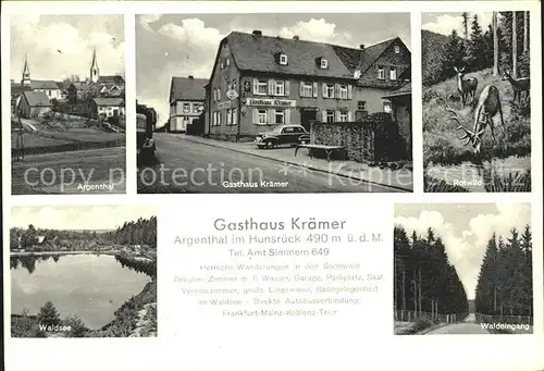 Argenthal Gasthaus Kraemer Rotwild Waldsee / Argenthal /Rhein-Hunsrueck-Kreis LKR