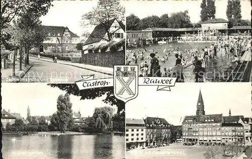 Castrop-Rauxel Zeppelinstrasse Parkbad Rathaus Markt Reiterdenkmal / Castrop-Rauxel /Recklinghausen LKR